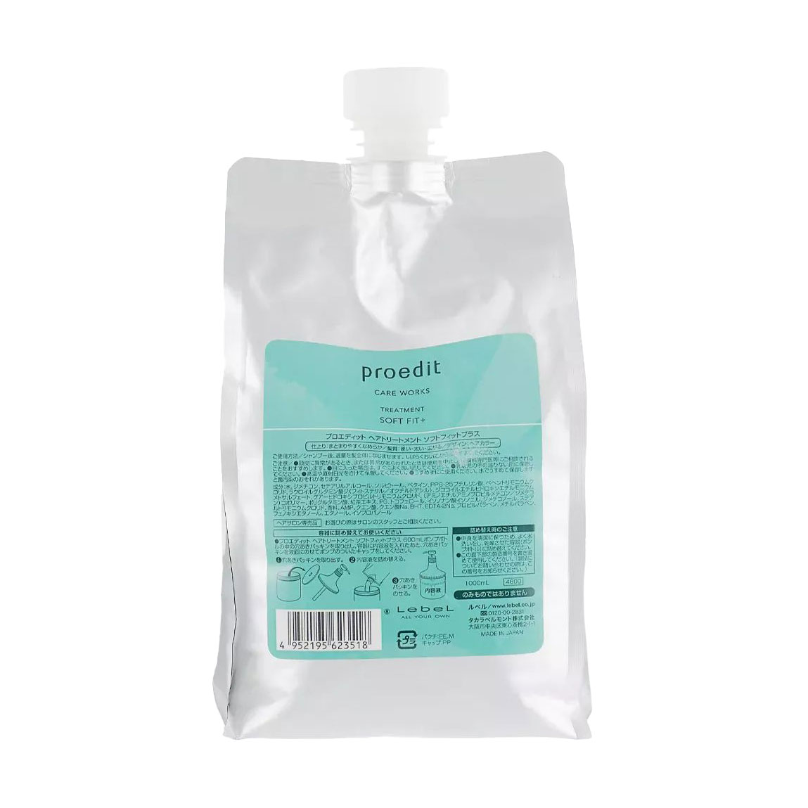 Інтенсивно зволожувальна маска для волосся LebeL Proedit Soft Fit+ Treatment, 1 л